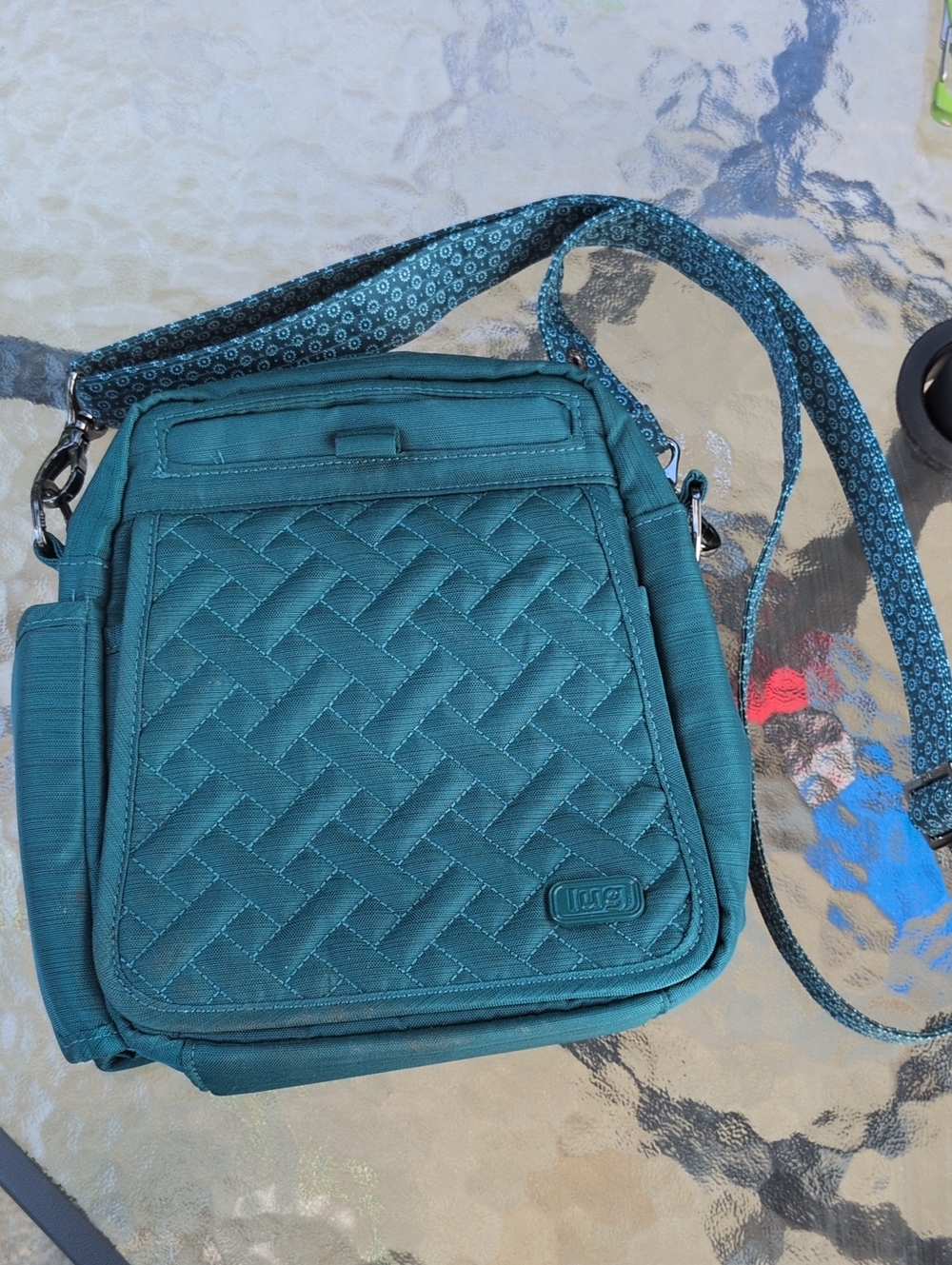 Lug Flapper Teal Quilted Crossbody Bag for Women